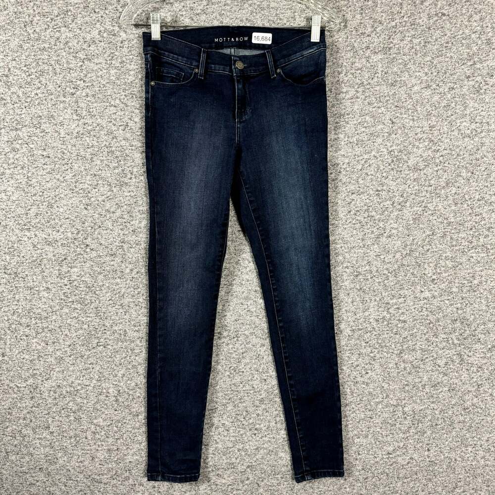 Mott & Bow Women's Size 25 x 28 Mid-Rise Skinny Blue Stretch Denim Jeans